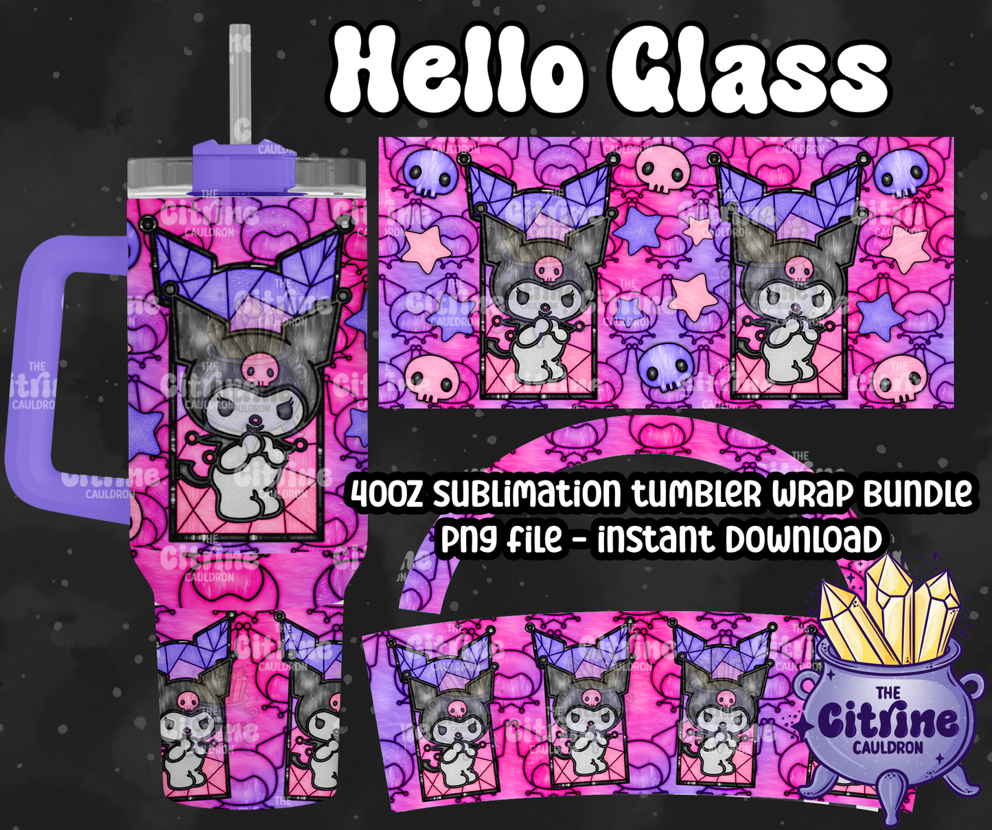 Hello Glass 2 - PNG Wrap for Sublimation 40oz Tumbler