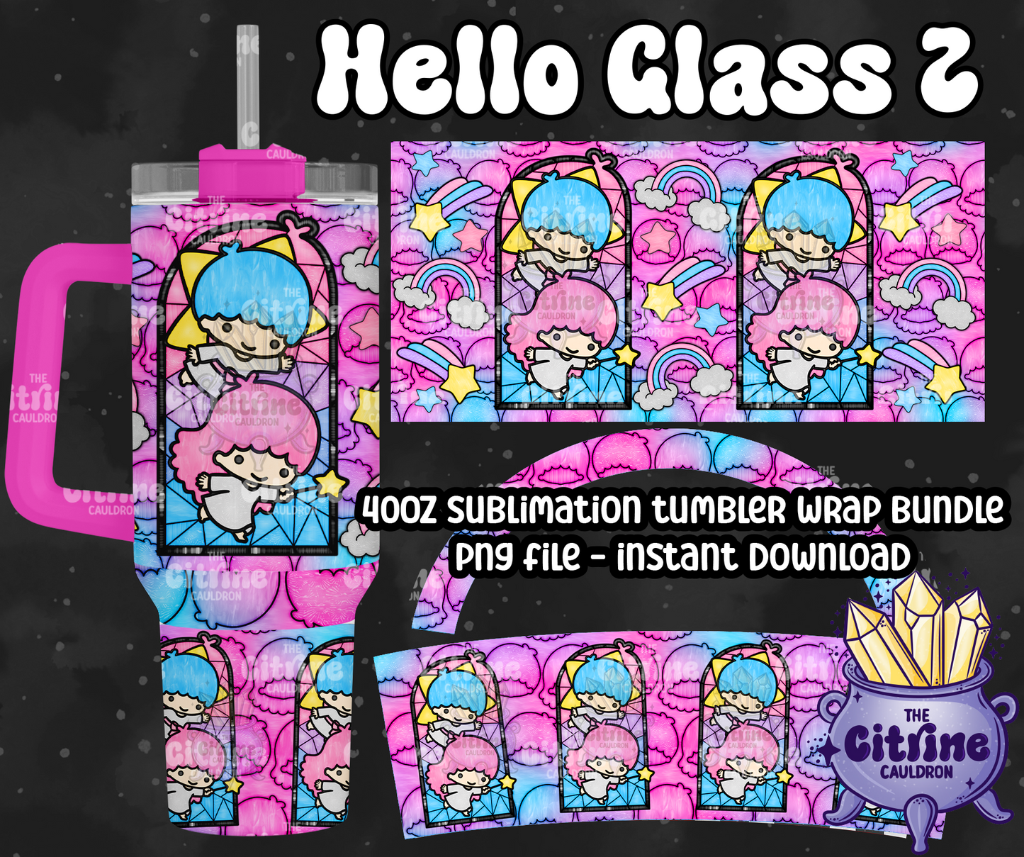 Hello Glass 2 - PNG Wrap for Sublimation 40oz Tumbler