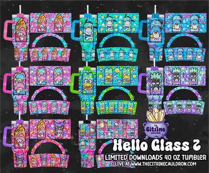 Hello Glass 2 - PNG Wrap for Sublimation 40oz Tumbler