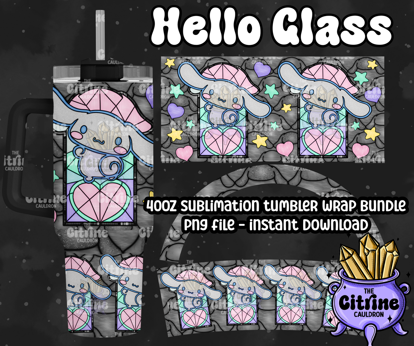 Hello Glass - PNG Wrap for Sublimation 40oz Tumbler