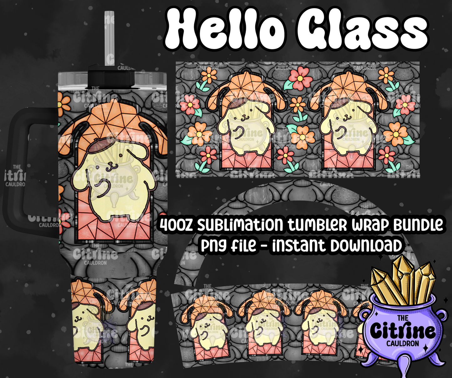 Hello Glass - PNG Wrap for Sublimation 40oz Tumbler