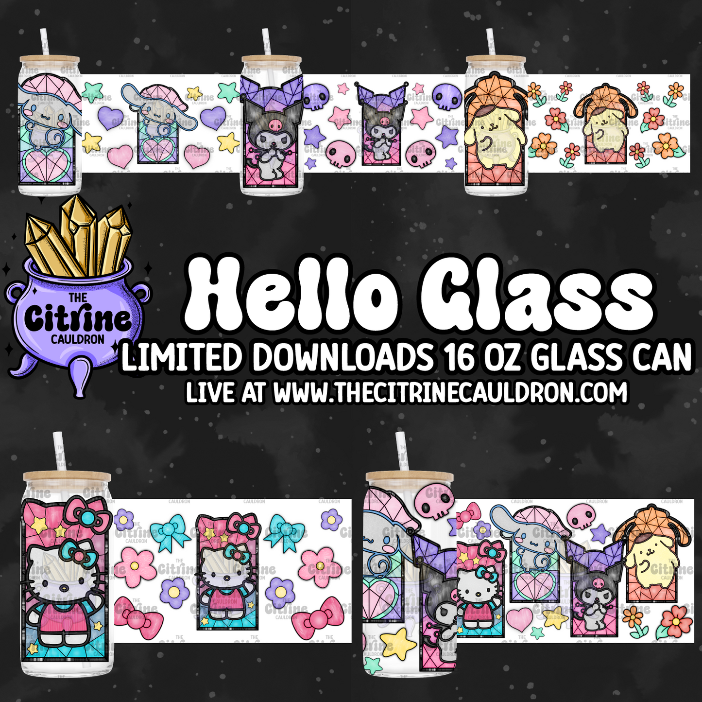 Hello Glass - PNG Wrap for Libbey 16oz Glass Can