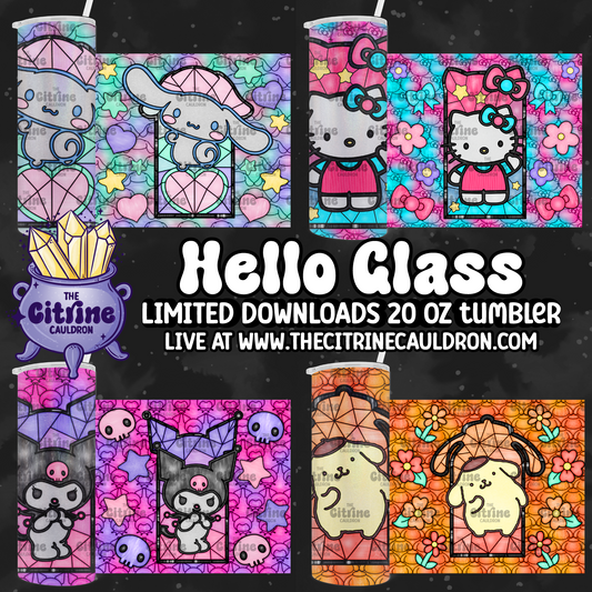 Hello Glass Colorful - PNG Wrap for Sublimation 20oz Tumbler