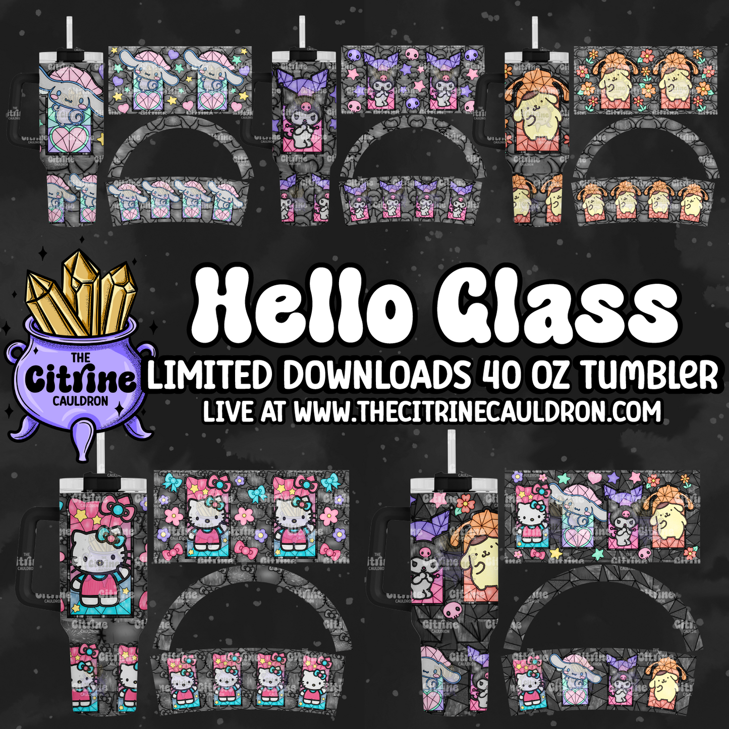 Hello Glass - PNG Wrap for Sublimation 40oz Tumbler