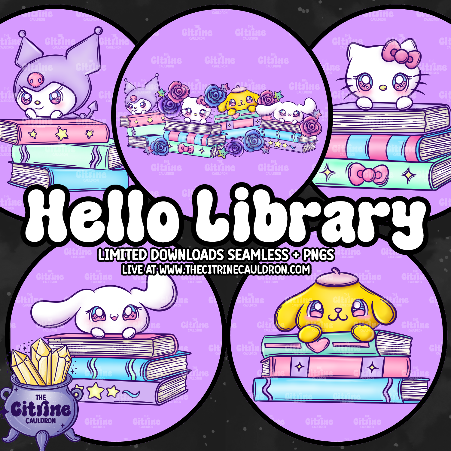 Hello Library Printable Hello Library - Sublimation PNG – The Citrine Cauldron