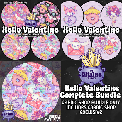 Hello Valentine Collection - FABRIC SHOP Seamless, Coordinates & PNG Bundle