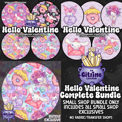 Hello Valentine Collection - SMALL SHOP Seamless, Coordinates & PNG Bundle