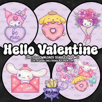 Hello Valentine Collection - SMALL SHOP Seamless, Coordinates & PNG Bundle