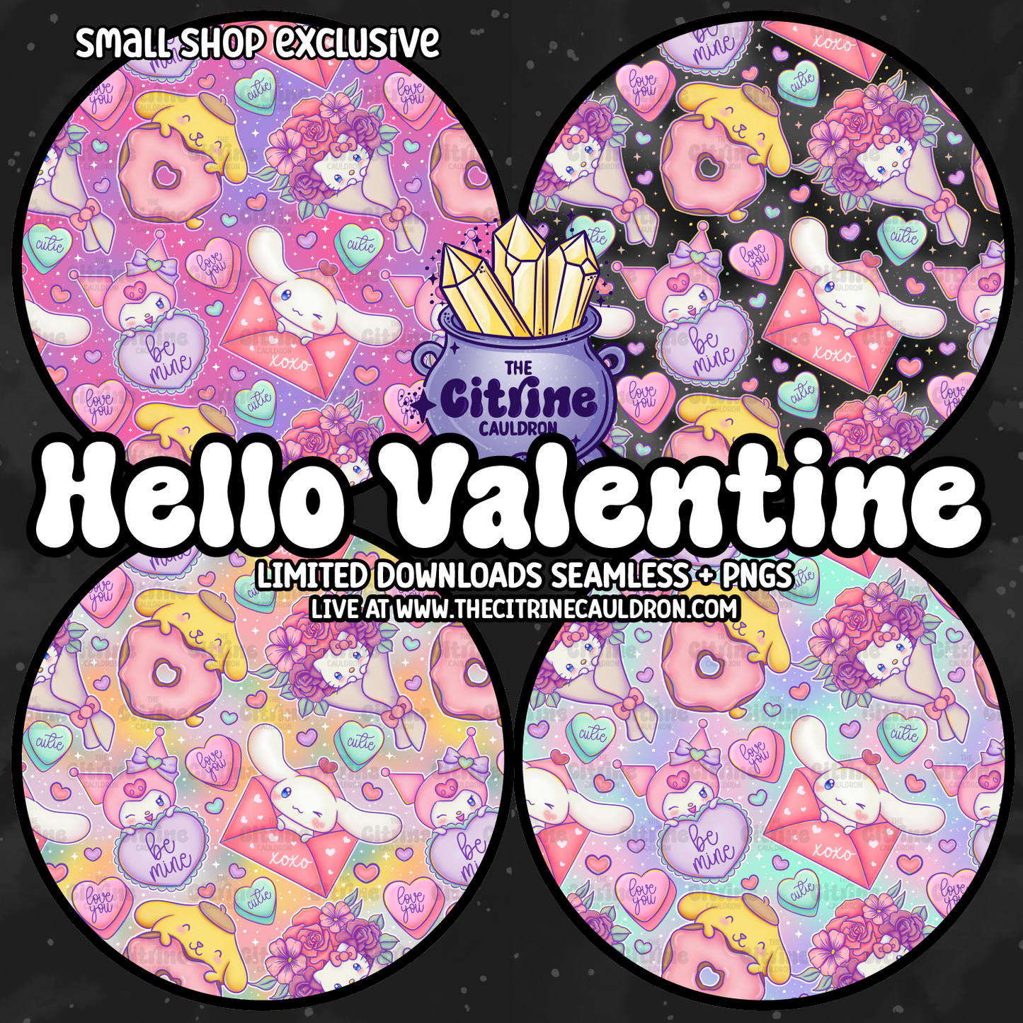 Hello Valentine Collection - SMALL SHOP Seamless, Coordinates & PNG Bundle