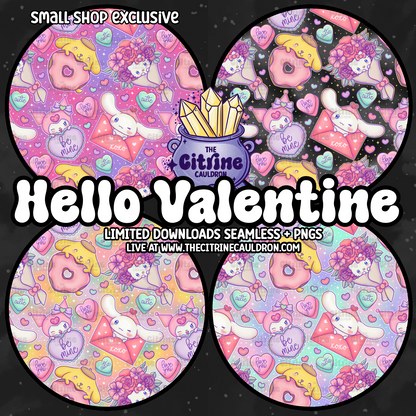 Hello Valentine Collection - SMALL SHOP Seamless, Coordinates & PNG Bundle