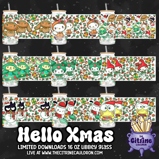 Hello Xmas - PNG Wrap for Libbey 16oz Glass Can