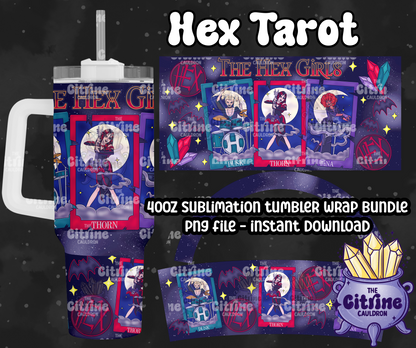 Hex Tarot - PNG Wrap for Sublimation 40oz Tumbler