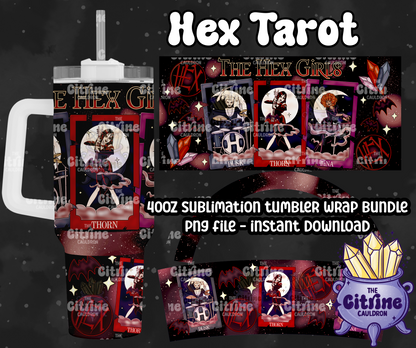 Hex Tarot - PNG Wrap for Sublimation 40oz Tumbler