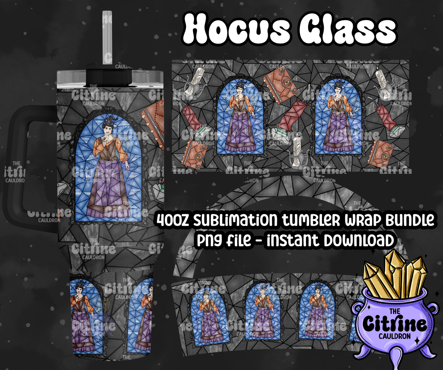 Hocus Glass - PNG Wrap for Sublimation 40oz Tumbler