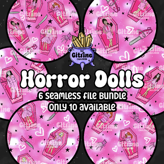 Horror Dolls Pink - Seamless