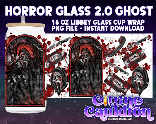 Horror Glass 2.0 Ghost - PNG Wrap for Libbey 16oz Glass Can