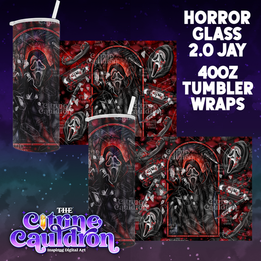 Horror Glass 2.0 Ghost - PNG Wrap for Sublimation 20oz Tumbler