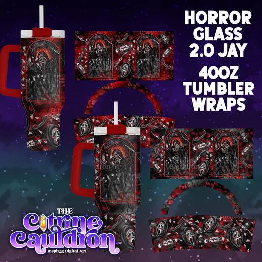 Horror Glass 2.0 Ghost - PNG Wrap for Sublimation 40oz Tumbler