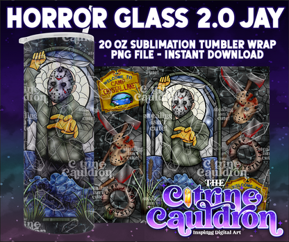 Horror Glass 2.0 Jay - PNG Wrap for Sublimation 20oz Tumbler
