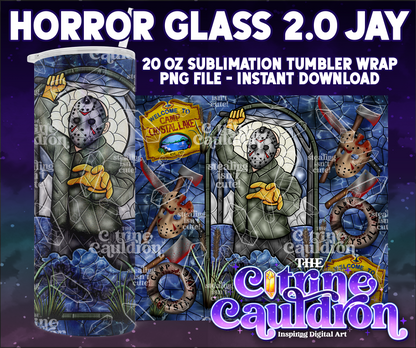 Horror Glass 2.0 Jay - PNG Wrap for Sublimation 20oz Tumbler