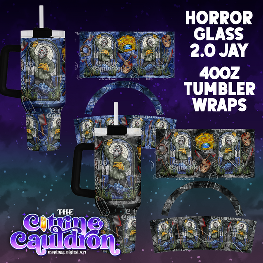 Horror Glass 2.0 Jay - PNG Wrap for Sublimation 40oz Tumbler