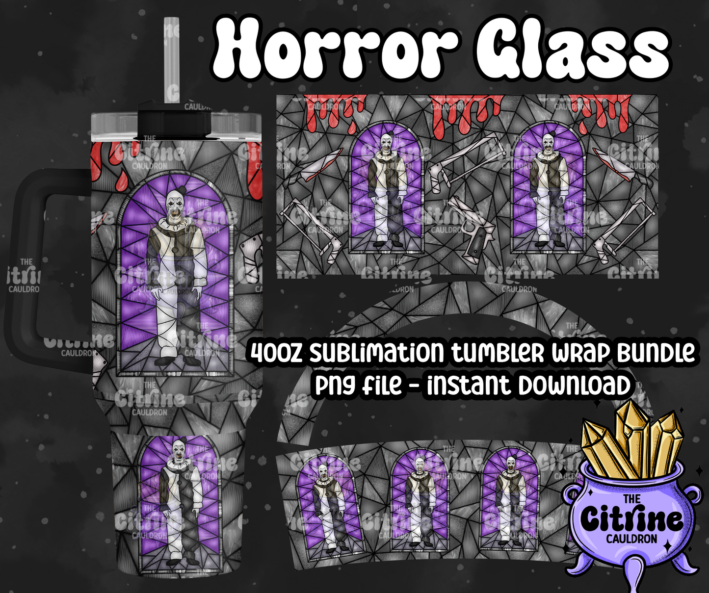 Horror Glass - PNG Wrap for Sublimation 40oz Tumbler