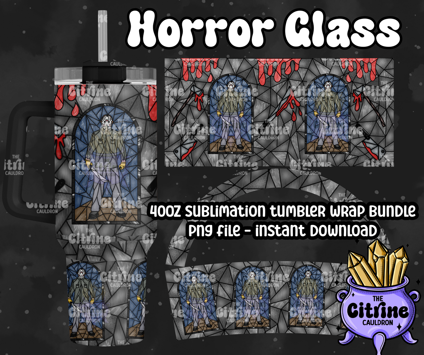 Horror Glass - PNG Wrap for Sublimation 40oz Tumbler