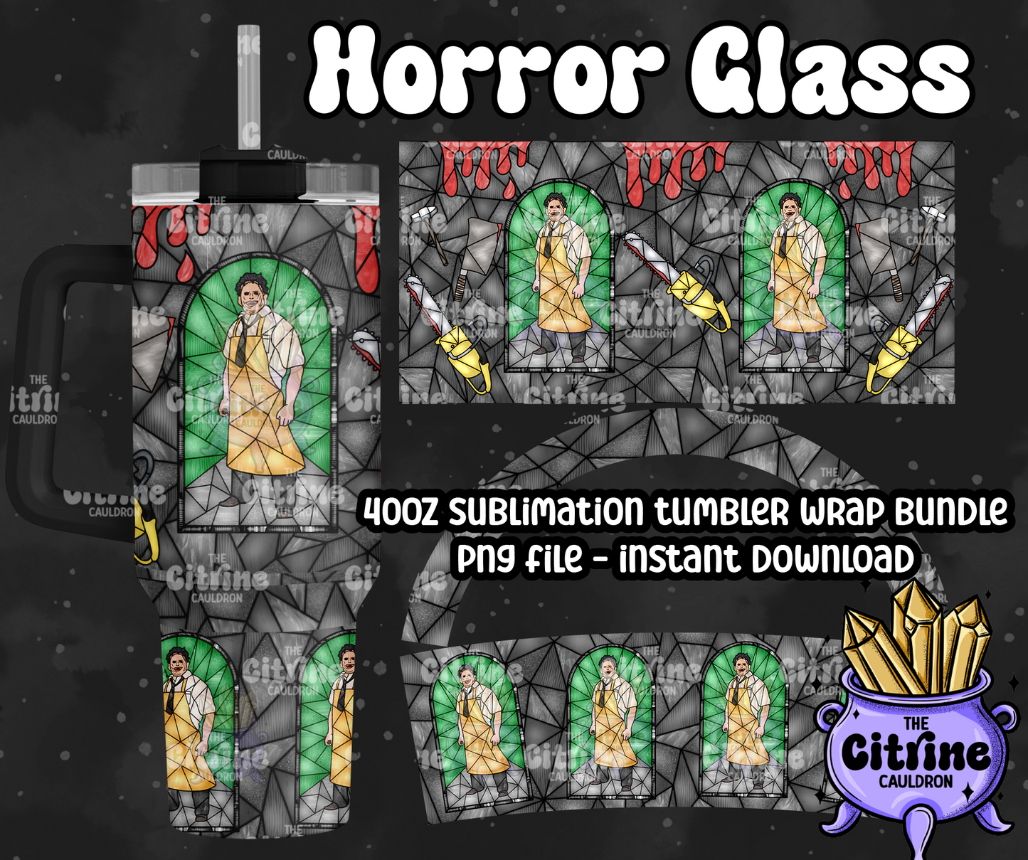 Horror Glass - PNG Wrap for Sublimation 40oz Tumbler