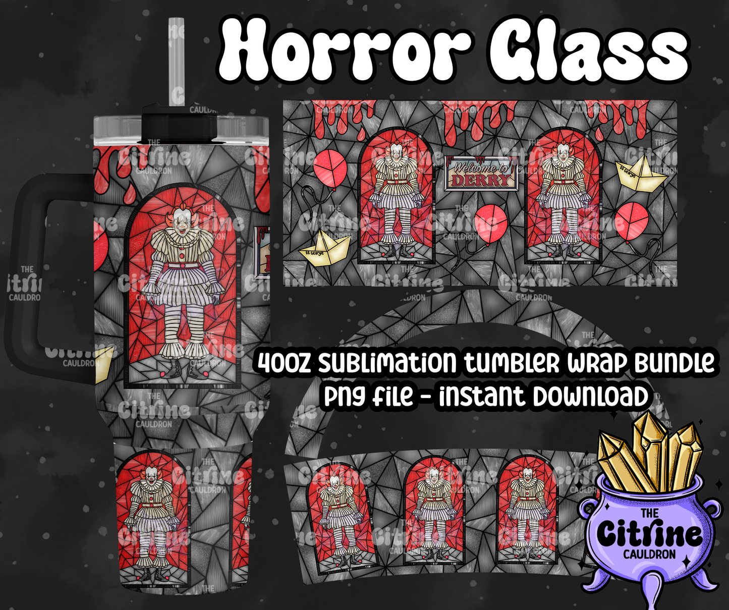 Horror Glass - PNG Wrap for Sublimation 40oz Tumbler