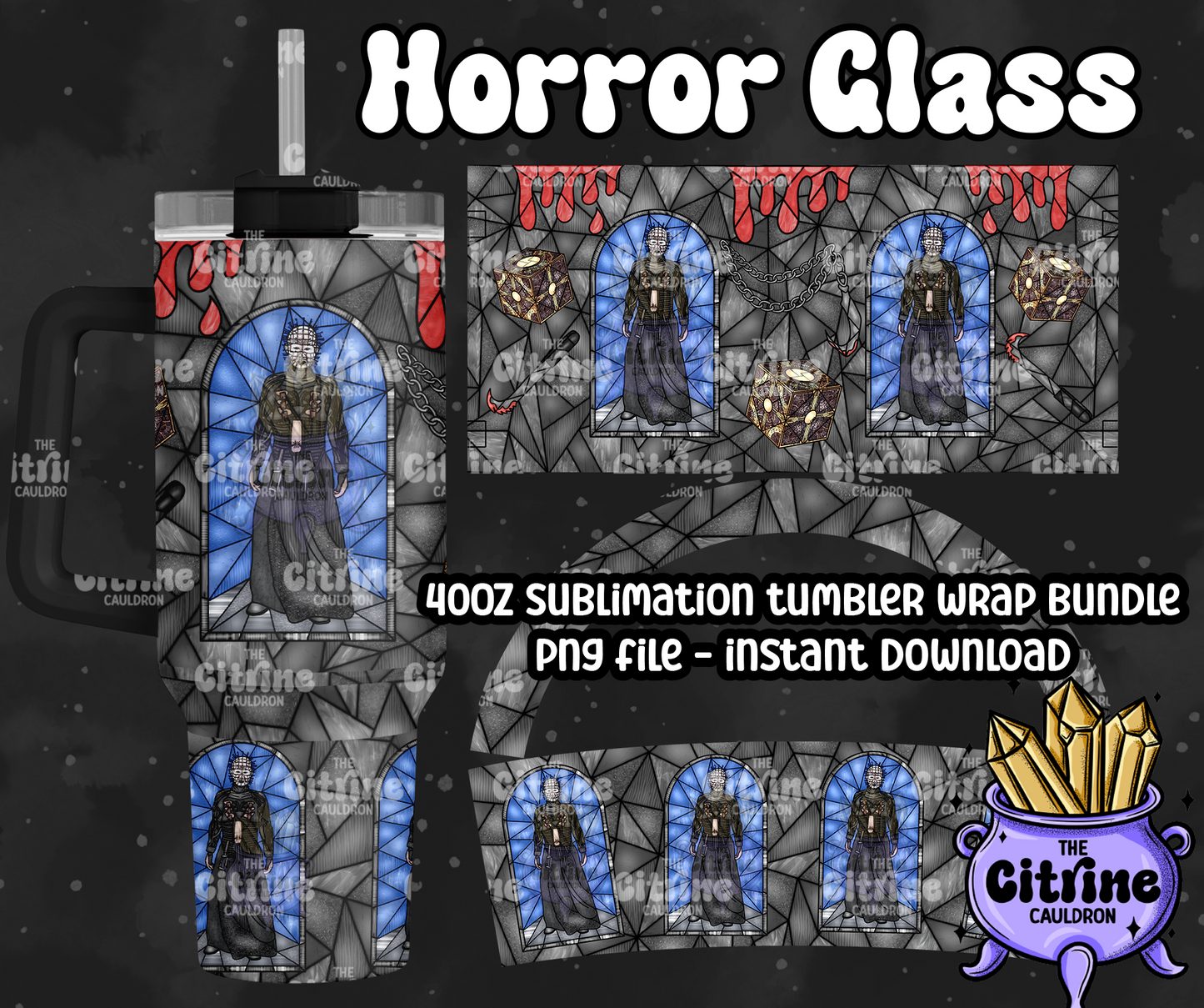 Horror Glass - PNG Wrap for Sublimation 40oz Tumbler