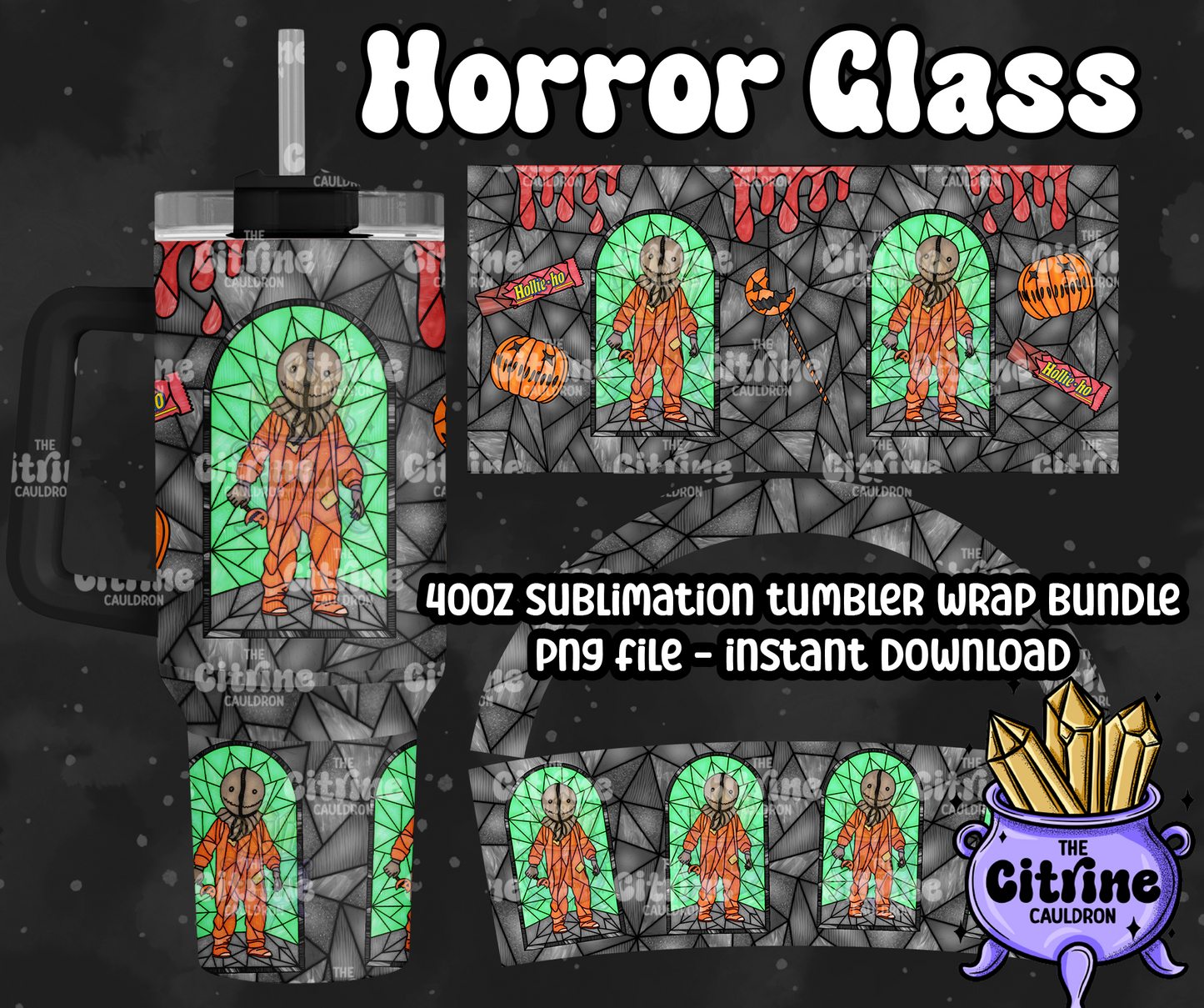 Horror Glass - PNG Wrap for Sublimation 40oz Tumbler