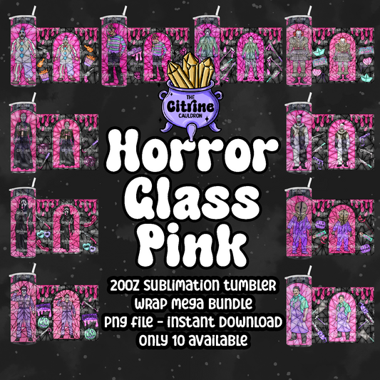 Horror Glass Pink - PNG Wrap for Sublimation 20oz Tumbler