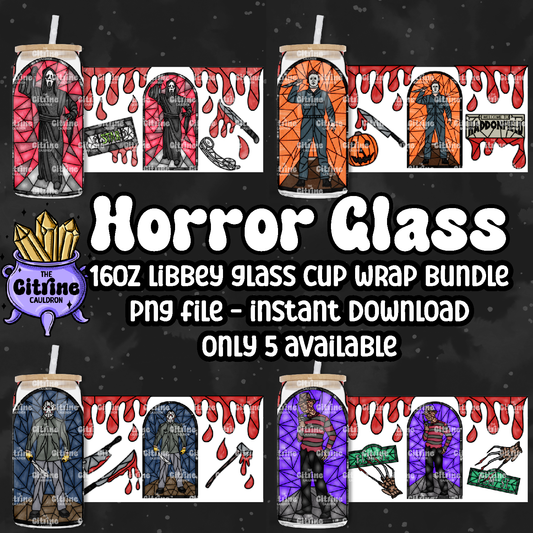 Horror Glass - PNG Wrap for Libbey 16oz Glass Can