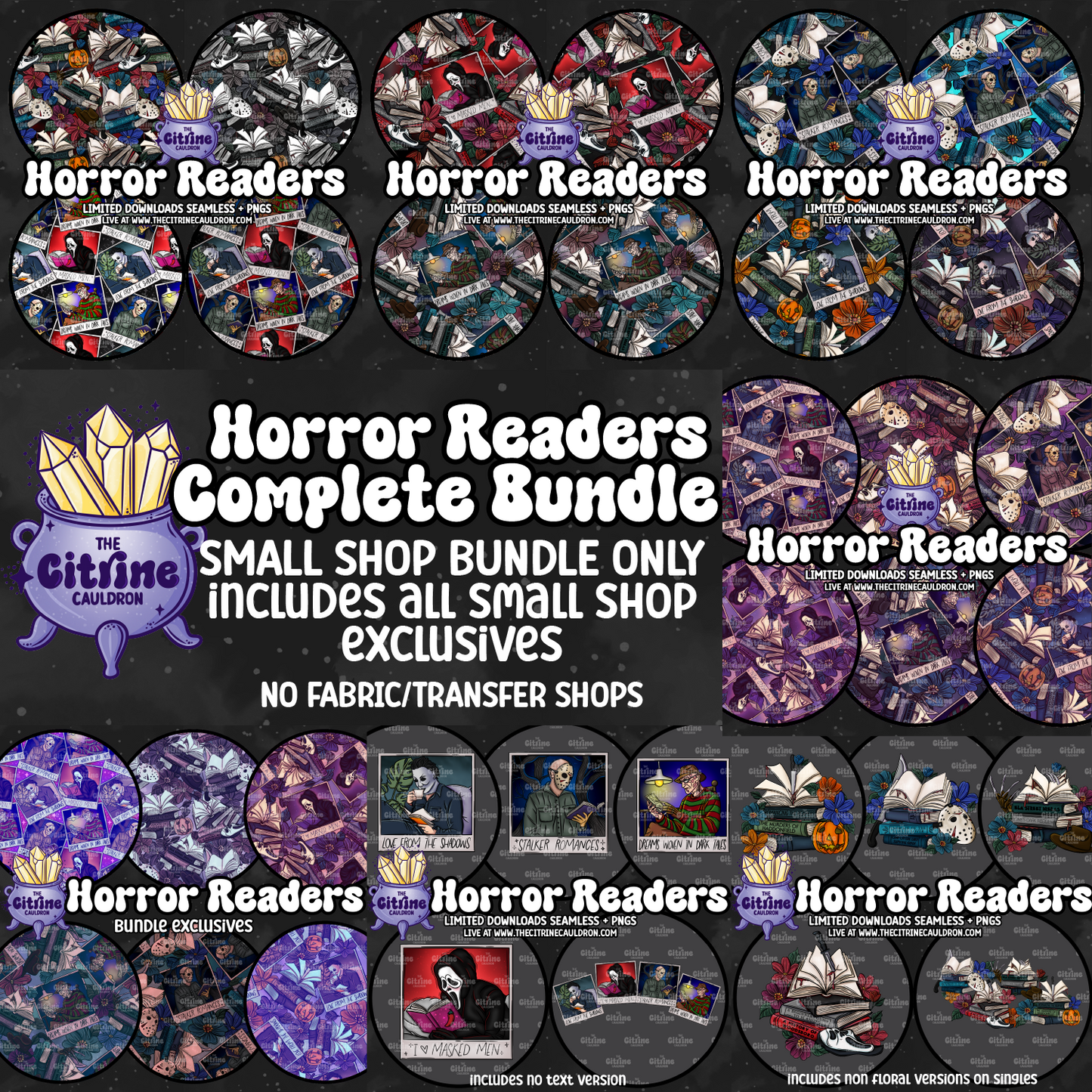 Horror Readers SMALL SHOP - Seamless & PNG Bundle