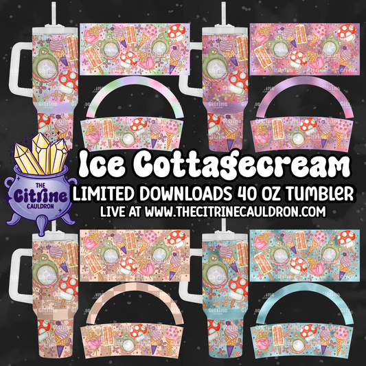 Ice Cottagecore - PNG Wrap for Sublimation 40oz Tumbler