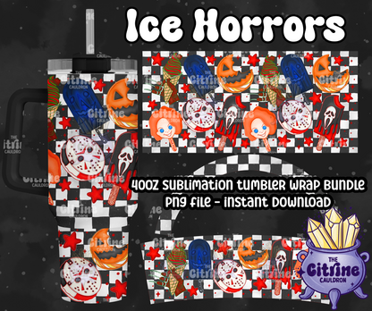 Ice Horrors - PNG Wrap for Sublimation 40oz Tumbler