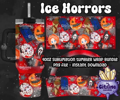 Ice Horrors - PNG Wrap for Sublimation 40oz Tumbler