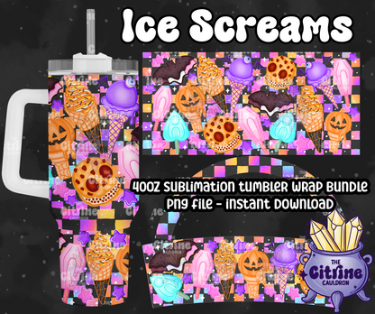 Ice Screams 2.0 - PNG Wrap for Sublimation 40oz Tumbler