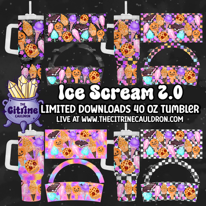 Ice Screams 2.0 - PNG Wrap for Sublimation 40oz Tumbler