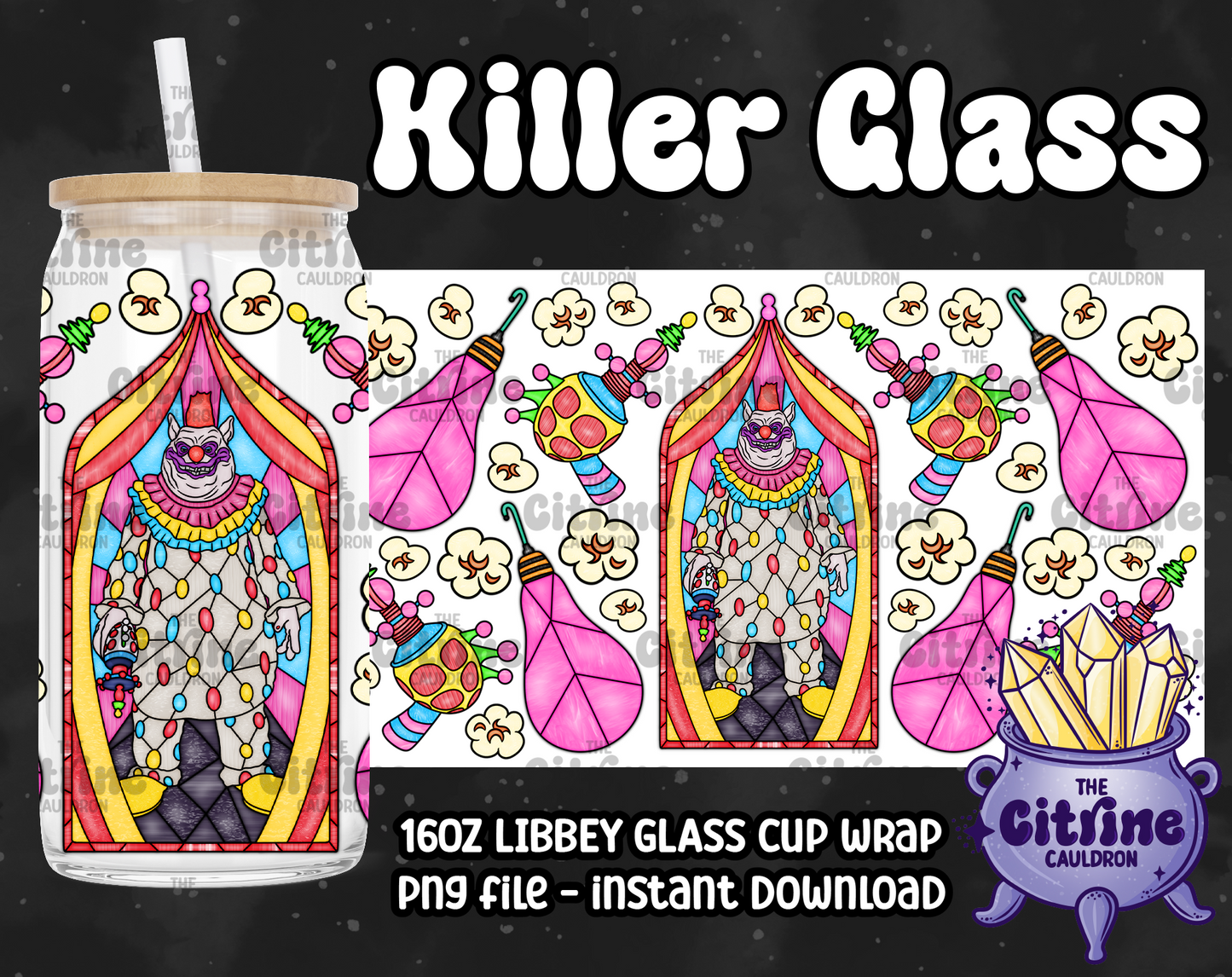 Killer Glass - PNG Wrap for Libbey 16oz Glass Can