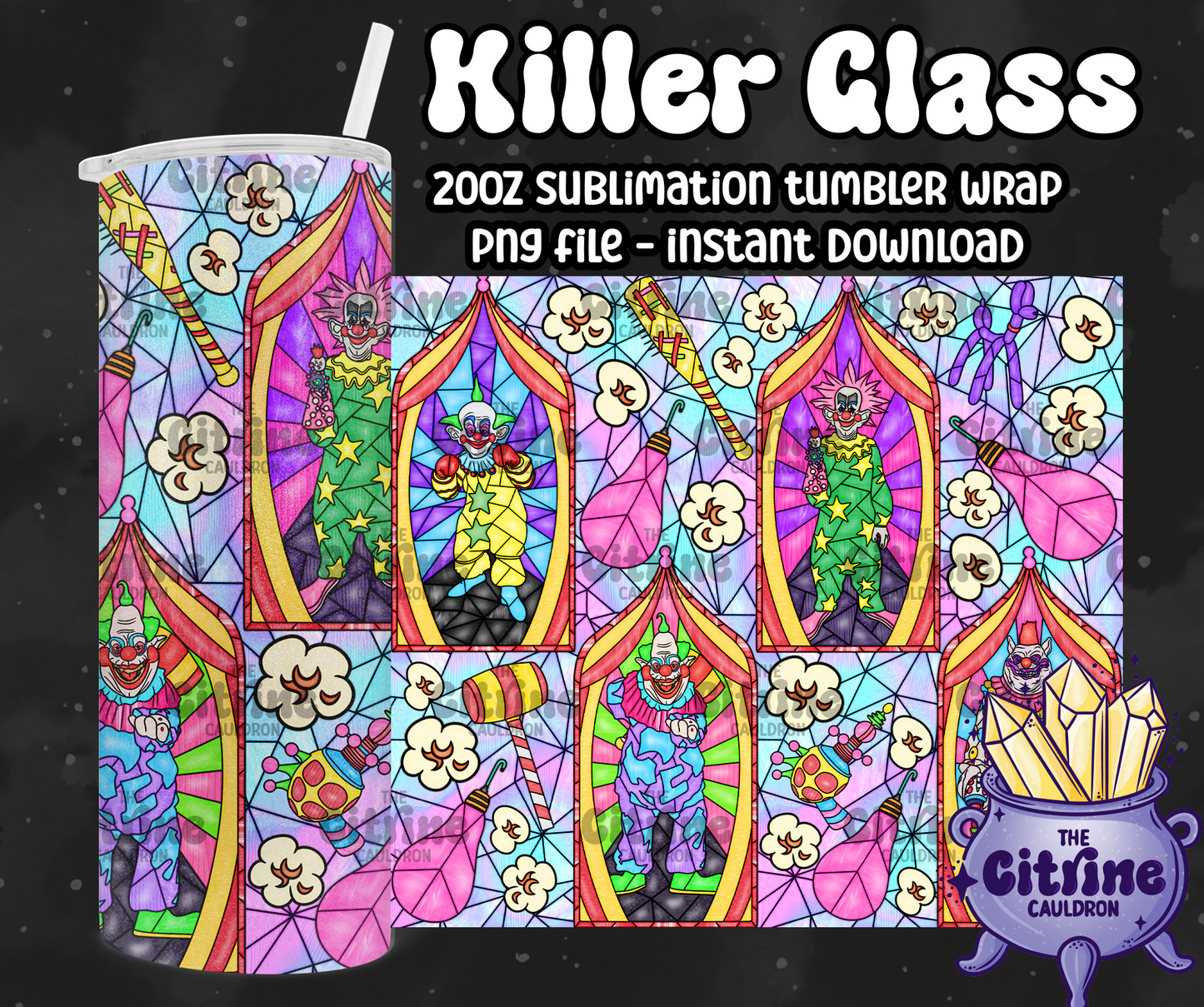 Killer Glass - PNG Wrap for Sublimation 20oz Tumbler