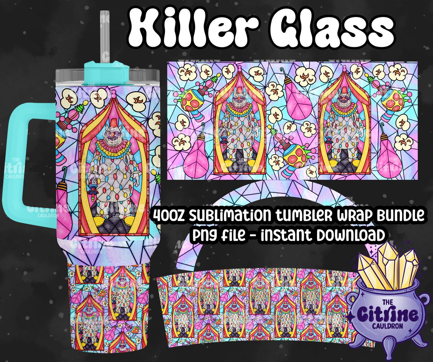 Killer Glass - PNG Wrap for Sublimation 40oz Tumbler