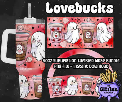 Lovebucks Ghosties - PNG Wrap for Sublimation 40oz Tumbler