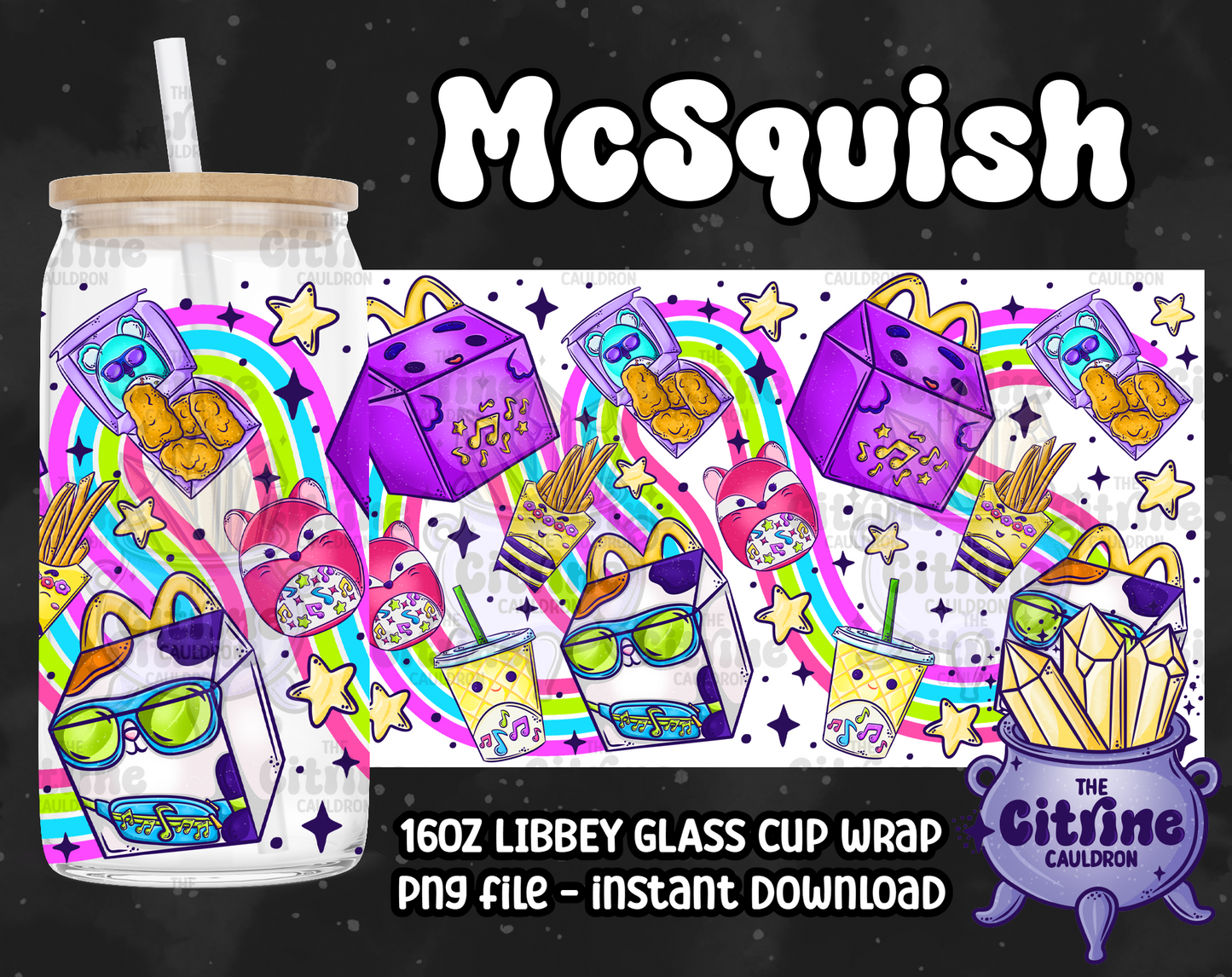 McSquish - PNG Wrap for Libbey 16oz Glass Can