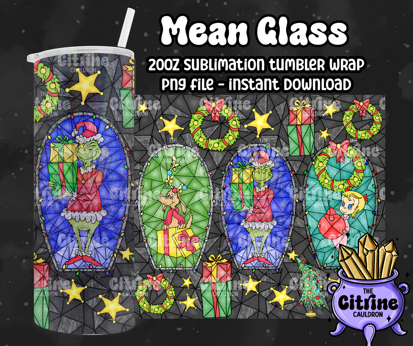 Mean Glass - PNG Wrap for Sublimation 20oz Tumbler