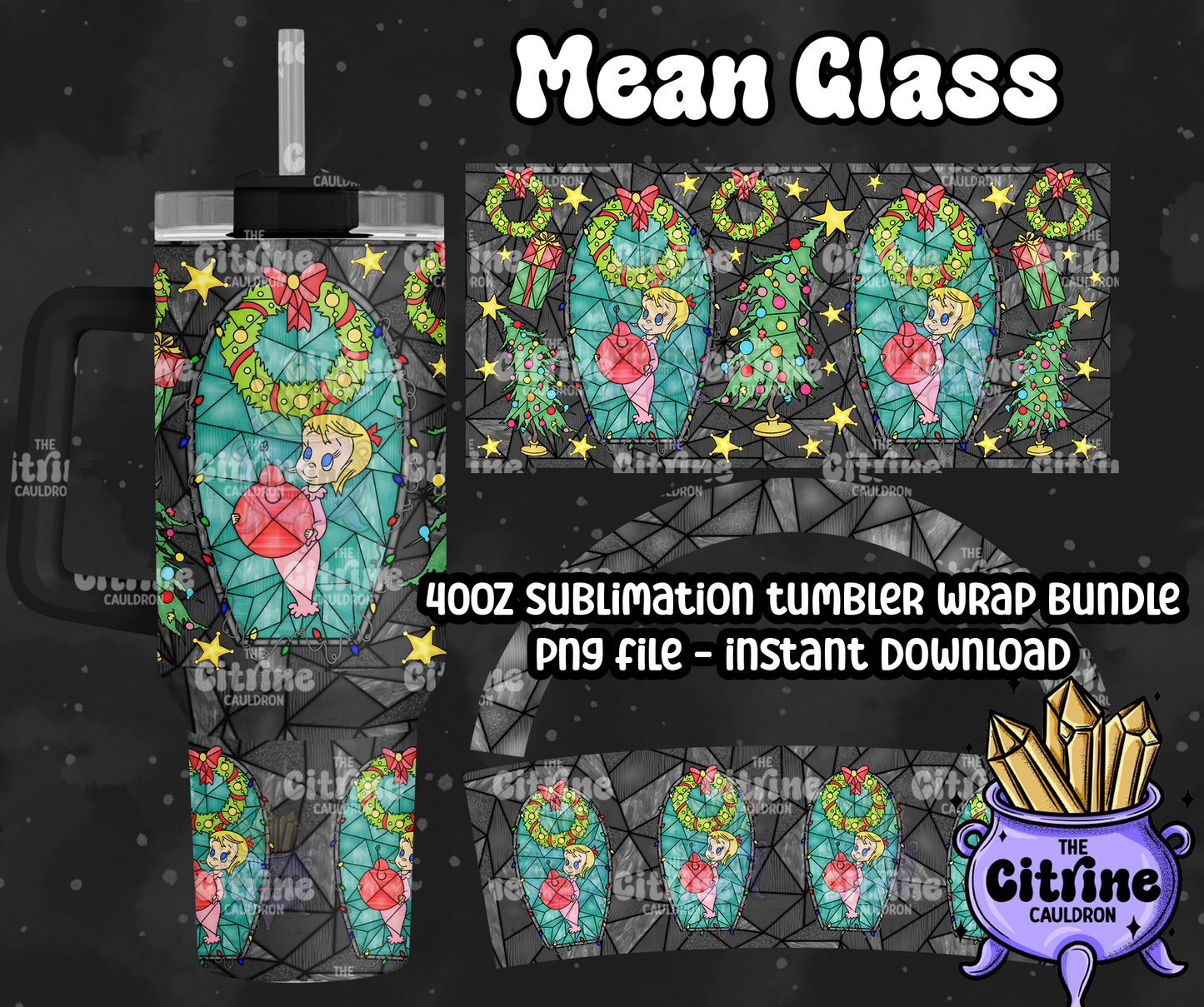 Mean Glass - PNG Wrap for Sublimation 40oz Tumbler