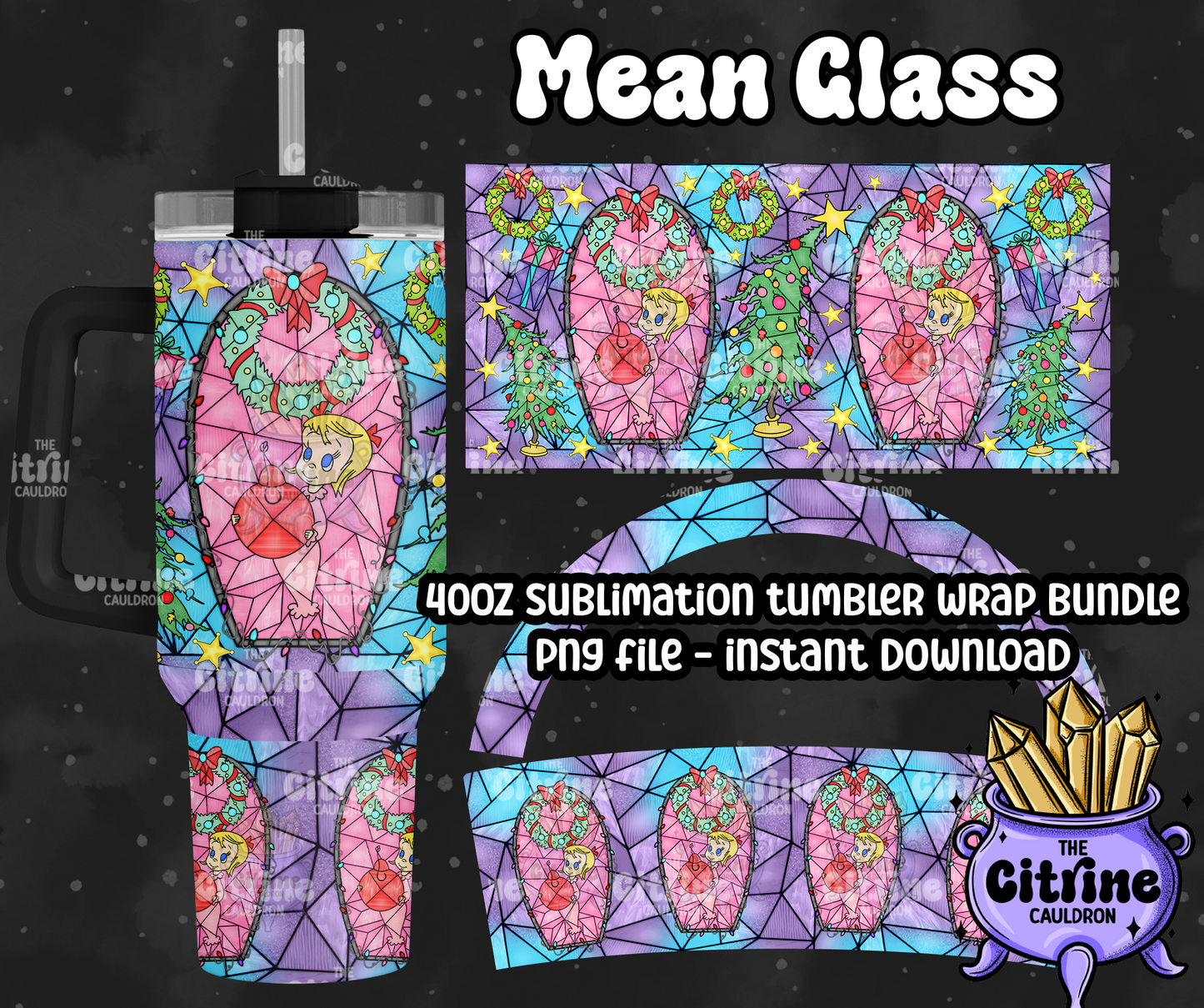 Mean Glass - PNG Wrap for Sublimation 40oz Tumbler