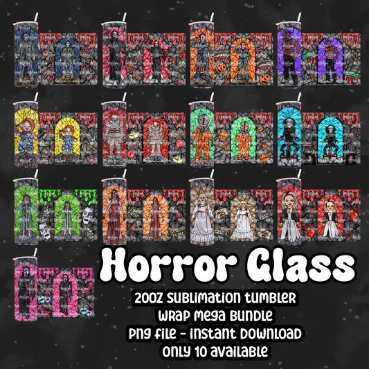 Horror Glass - PNG Wrap for Sublimation 20oz Tumbler Mega Bundle