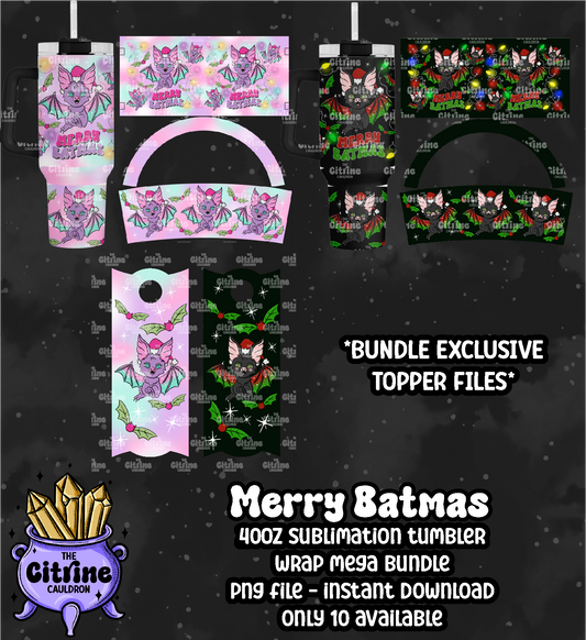 Merry Batmas - PNG Wrap for Sublimation 40oz Tumbler