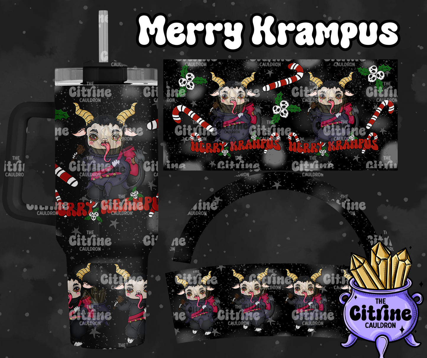 Merry Krampus - PNG Wrap for Sublimation 40oz Tumbler